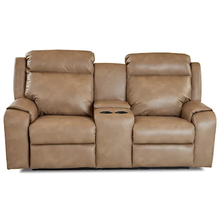 Power Reclining Console Loveseat with Power Headrests and USB Charging Ports